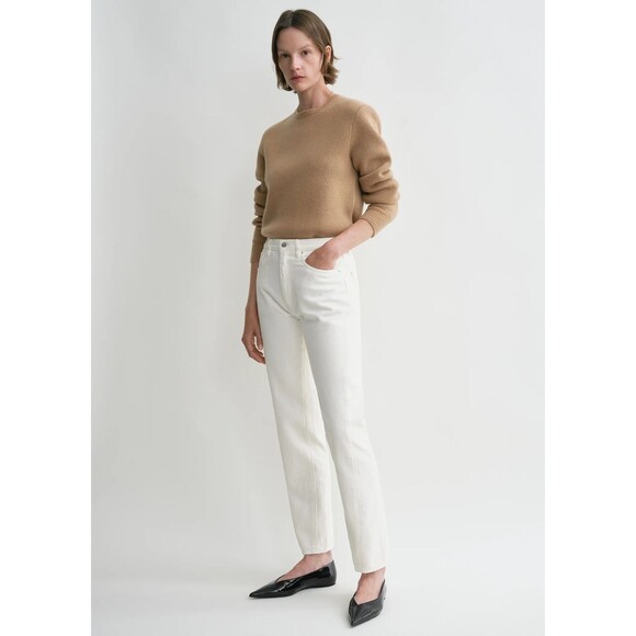 Toteme Women's Tapered Leg Jeans size 28 NWT White Organic Cotton Made in Italy